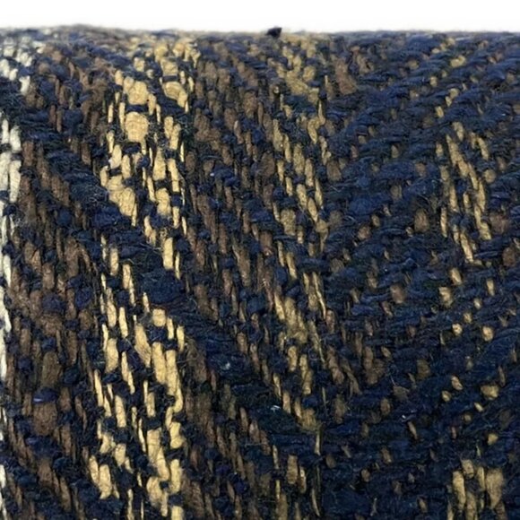 Cartier - Navy Dark Brown Multi Silk Wool ScarF - Picture 4 of 5